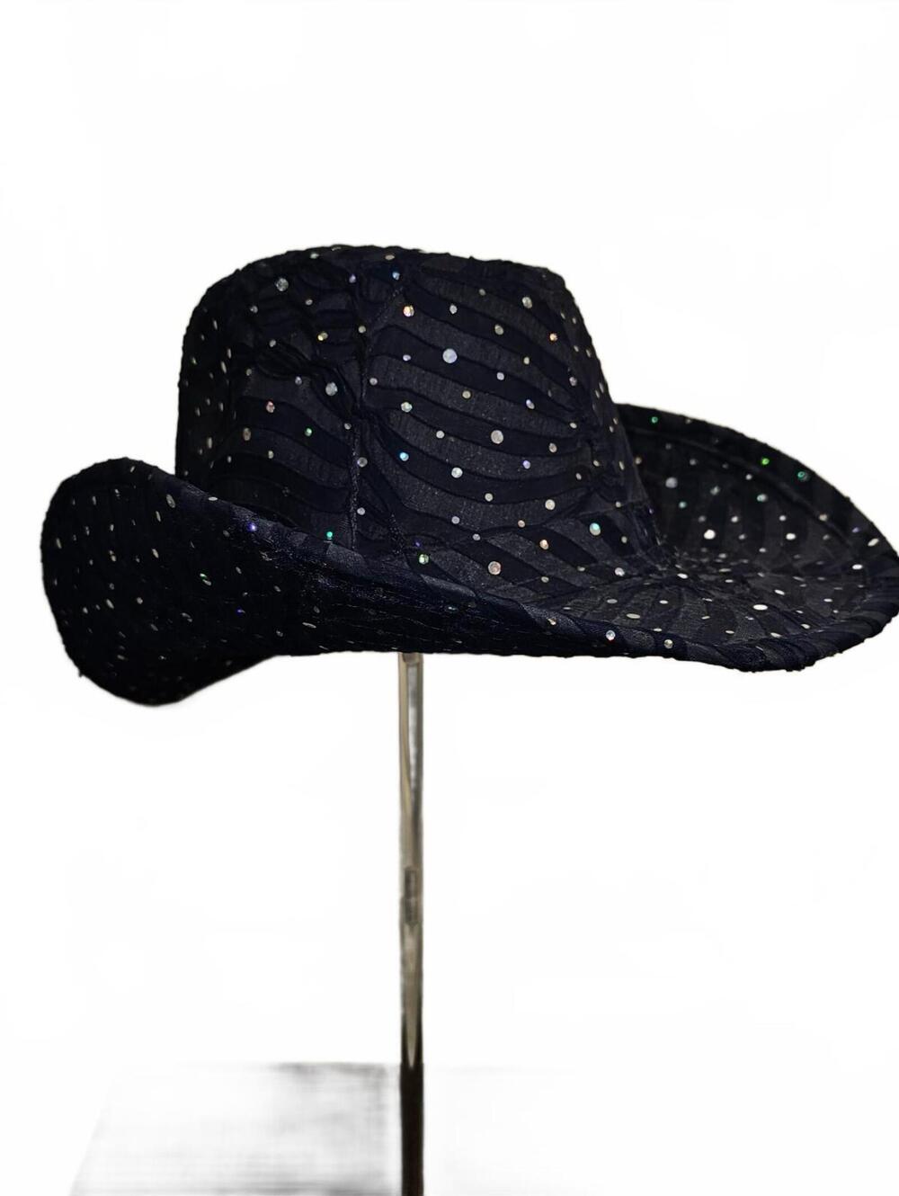 Blue Sequin Western Hat